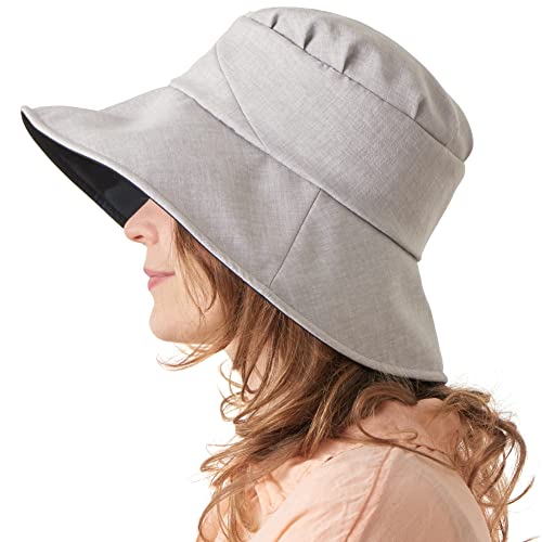 CHARM Damen Sonnenhut UVSchutz Strandhut - Sommerhut Breite Krempe Japanisch Hellgrau CHARM Damen Sonnenhut UVSchutz Strandhut - Sommerhut Breite Krempe Japanisch Hellgrau von CHARM