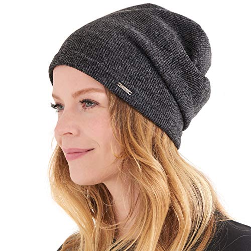 CHARM Frauen Herbst Slouchy Beanie Hut - Mens Leicht Strickmütze Korean Slouch Fashion Hipster Dunkelgrau von CHARM