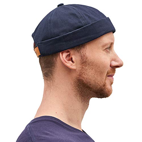 CHARM Herren Baumwolle Dockermütze Baseball Cap - Damen Seemannsmütze Hafenmütze Docker-Cap Blau von CHARM