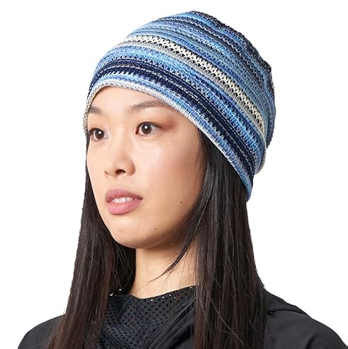 CHARM Herren Damen Häkel Beanie Hut Mütze Sommer Mode Unisex Helles Blau von CHARM