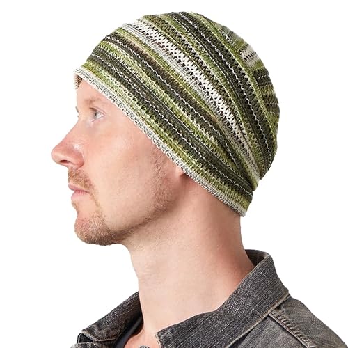 CHARM Herren Damen Häkel Beanie Hut Mütze Sommer Mode Unisex Khaki von CHARM