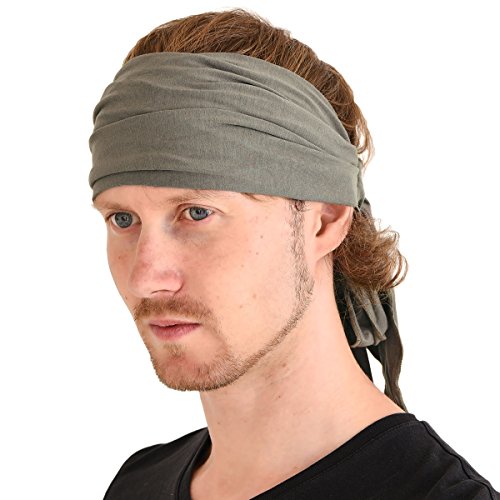 CHARM Herren Stirnband Bandana Kopftuch - Haarband Damen Wickeln Pirat Ninja anthrazit von CHARM
