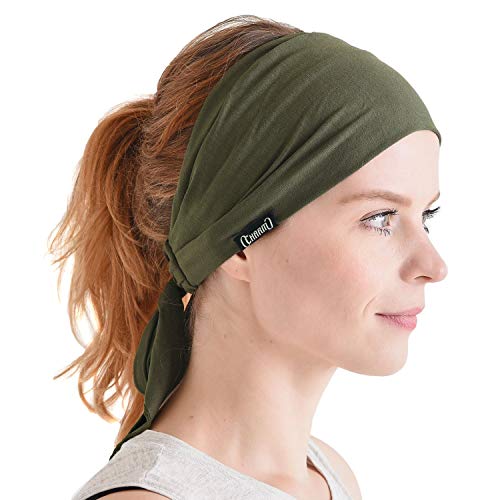 CHARM Herren Stirnband Bandana Kopftuch - Haarband Damen Wickeln Pirat Ninja Khaki von CHARM