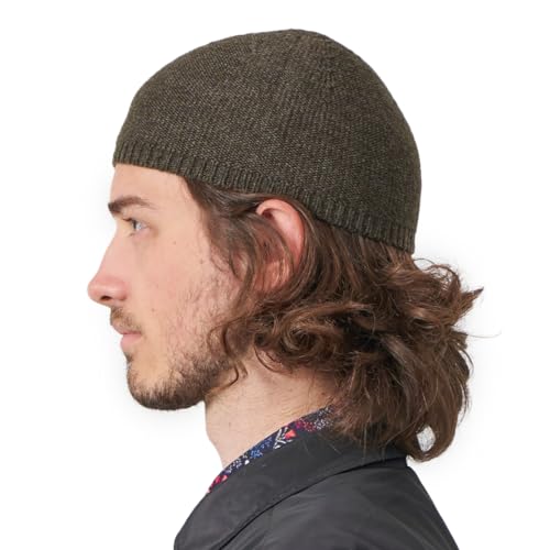 CHARM Herren Winter Mütze Kufi - Skull Cap Fisherman Beanie Hüte Islam Muslim Gebet Kappe Takke Namaz Aus Wolle Braun L von CHARM