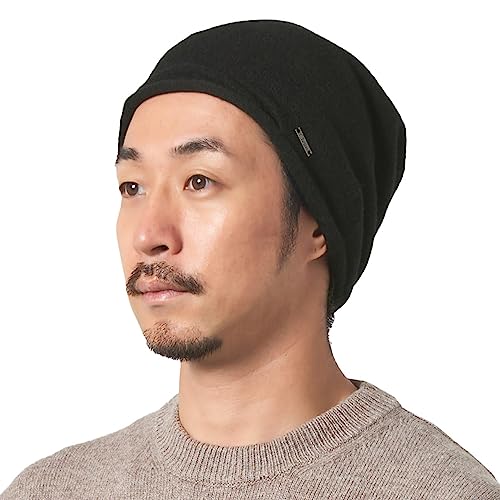 CHARM Kaschmir Damen Beanie Herren Strickmütze - Slouchy Hut aus 100% Cashmere Wolle Cap All Season Schwarz von CHARM