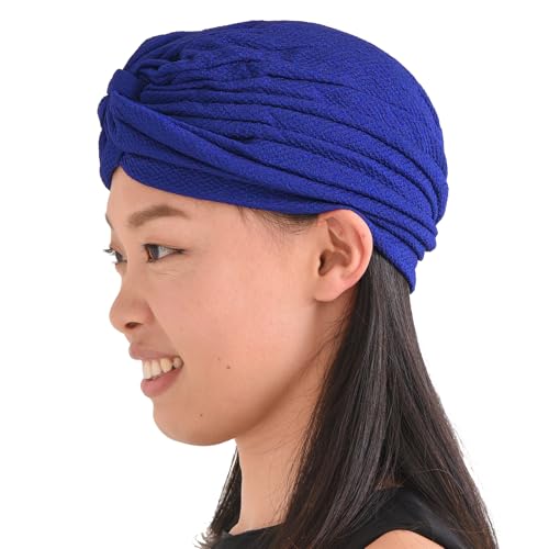 CHARM Krepp Twist Turban Unisex - Boho Kopftuch Arabische Sikh Kostüm Festival Navy von CHARM