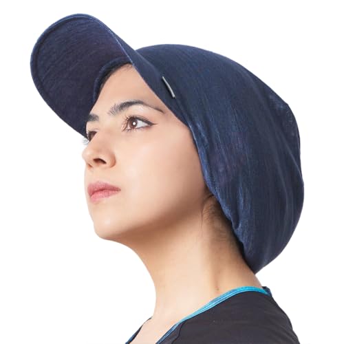CHARM Slouch Beanie Mütze mit Soft Visor - Herren Damen Sommer Mützen Leichte Cap Baseball Kappe Käppi Luftig Dunkel Blau von CHARM