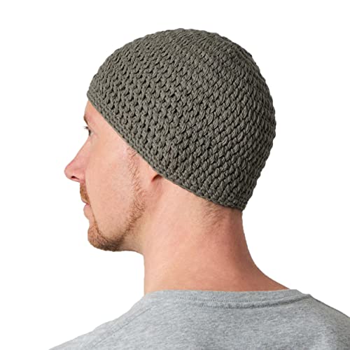 CHARM Sommer Strick Mütze Im Kufi Gebetsmütze Stil - Herren Damen Beanie aus Baumwolle Hut Sonnen Cap Anthrazit von CHARM