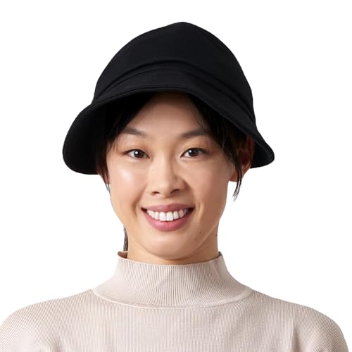 CHARM Sonnenhut Damen Sonnen Schirm Mütze - Kopfbedeckung Sommer Käppi mit Zopf Loch Beanie Visor Kappe Winter Cap Schwarz von CHARM