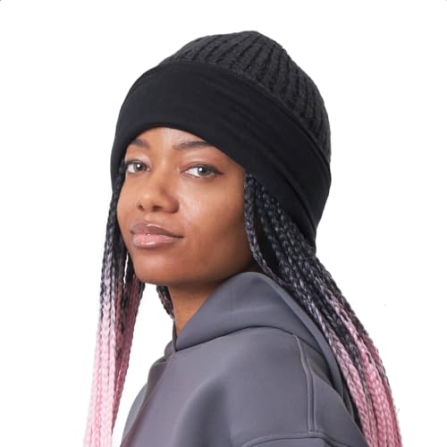 CHARM Strickmützen Für Damen & Herren XXL Grobstrick Beanie Slouch Gefütterte Mütze Wintermütze Groß Warm Schwarz von CHARM