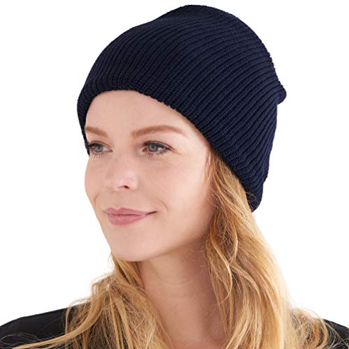 CHARM Winter Mütze Stirnband und Nackenschutz - Damen Haarband Herren Warm Headwrap Halstuch Schultertuch Navy von CHARM