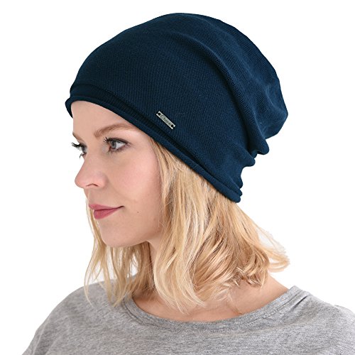 CHARM Bio Baumwolle Dehnbar Beanie Gemacht In Japan Männer Frauen Strick Hut Mode Sommer Winter Jede Jahreszeit Chemo Medizinisch Krebs Natürlich Marine von CHARM