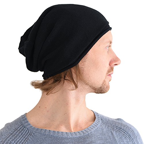 CHARM Bio Baumwolle Dehnbar Beanie Gemacht In Japan Männer Frauen Strick Hut Mode Sommer Winter Jede Jahreszeit Chemo Medizinisch Krebs Natürlich Schwarz von CHARM