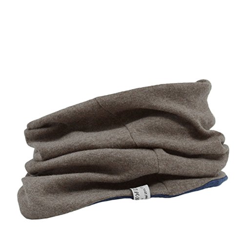 CHARM Bio-Baumwolle Multifunktionstuch Stirnband - Beanie Loop Schal Halstuch Braun & Navy von CHARM