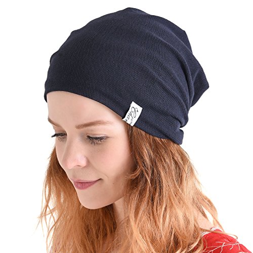 CHARM Sommer Beanie Hut Dünn - Herren Damen Slouch Japanische Mütze Licht Mode Navy von CHARM