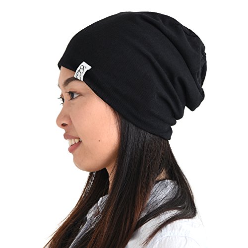 CHARM Sommer Beanie Hut Dünn - Herren Damen Slouch Japanische Mütze Licht Mode Schwarz von CHARM