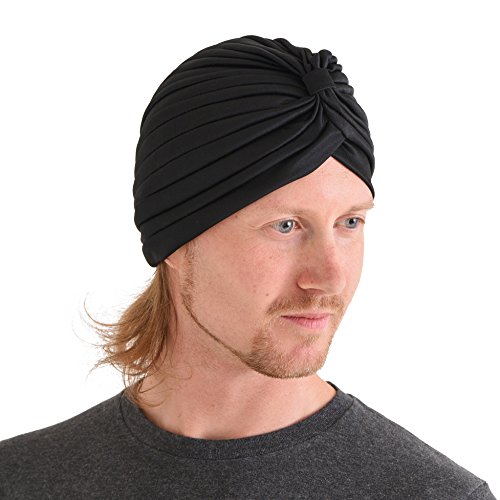 CHARM Twist Falten Kopf Wickeln Turban Mütze Wahrsager Hut Retro Vintage Schwarz von CHARM