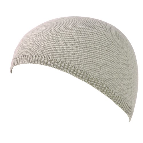 CHARM Herren Sommer Skull Cap Strick Kufi Mütze - Gebet Namaz Takke Short Beanie Kopfbedeckung Fahrrad Helm Dünn Helles Grau von CHARM