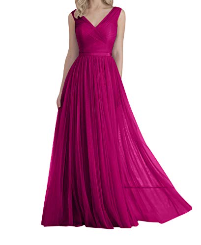 Charmant Damen Abendkleider Festliche Kleider Jugendweihe Kleider Partykleider Brautjungfernkleider Lang-48 Fuchsia Charmant Damen Abendkleider Festliche Kleider Jugendweihe Kleider Partykleider Brautjungfernkleider Lang-48 Fuchsia von CHARMANT BRAUT