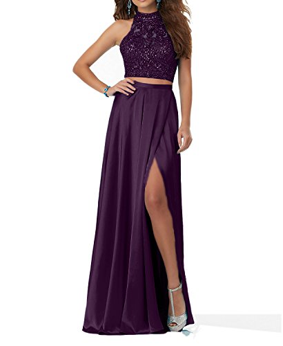Charmant Damen Damen Traube Steine Langes Abendkleider Promkleider Abschlussballkleider Zweiteilig 2018 Neu-36 Traube von CHARMANT BRAUT