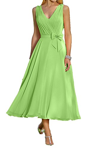 Charmant Damen Elegant Gruen Chiffon Abendkleider Brautmutterkleider Partykleider Knielang Tanzenkleider-46 Gruen von CHARMANT BRAUT