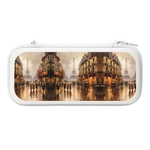 CHARMERM Ölgemälde Paris Straßenszene Eiffelturm Eva Aufbewahrungstasche für Spiel harte Reise Lagerung Kuriertasche für Konsole Pro Controller Zubehör, Weiß, One Size, Art-Deco von CHARMERM