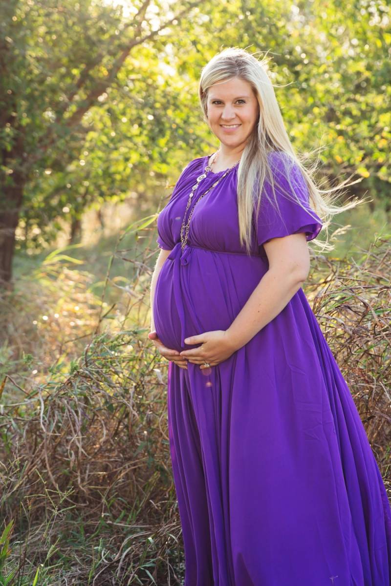 Chiffon Umstandskleid Dunkel Lila Maxi Kleid, Baby Party Kleid von CHARMINGDIY