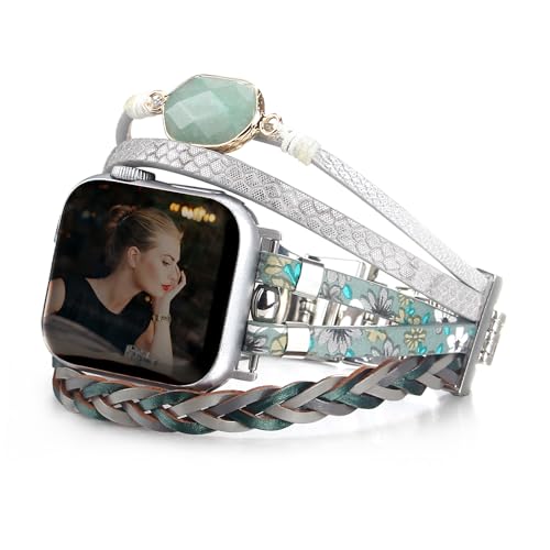 CHARMINGO Boho Leather Wrap Bands Compatible with Apple Watch Band Bracelet 42mm 44mm 45mm 49mm Women Men, Multilayer Apple Watch Strap for iWatch Band Series 9 8 7 6 5 4 3 2 1 SE Ultra Ultra 2 CHARMINGO Boho Leather Wrap Bands Compatible with Apple Watch Band Bracelet 42mm 44mm 45mm 49mm Women Men, Multilayer Apple Watch Strap for iWatch Band Series 9 8 7 6 5 4 3 2 1 SE Ultra Ultra 2 von CHARMINGO