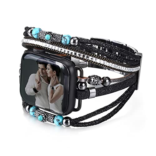 CHARMINGO Boho Leather Wrap Bands Compatible with Apple Watch Band Bracelet for Women Men 38mm 40mm 41mm, Multilayer Apple Watch Strap for iwatch Band Series 9 8 7 6 5 4 3 2 1 SE Ultra Ultra 2 CHARMINGO Boho Leather Wrap Bands Compatible with Apple Watch Band Bracelet for Women Men 38mm 40mm 41mm, Multilayer Apple Watch Strap for iwatch Band Series 9 8 7 6 5 4 3 2 1 SE Ultra Ultra 2 von CHARMINGO