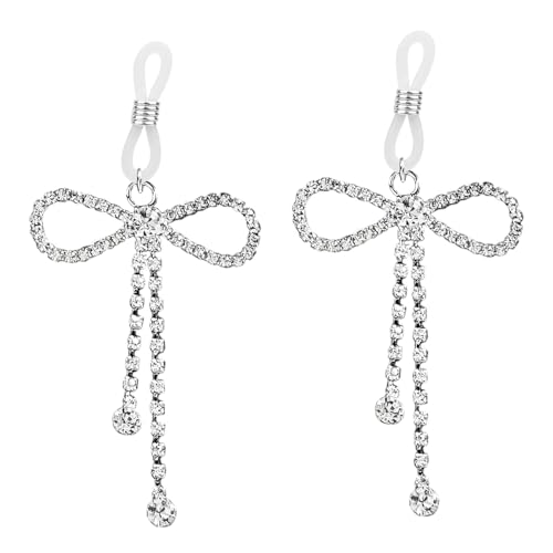 CHARMONLINE Brustwarzenringe mit Strass-Schleife für Damen, Brustwarzenring, kein Piercing, baumelnder Nippelring, nicht durchbohrt, Brustwarzenring, Körperschmuck, 2 Stück CHARMONLINE Brustwarzenringe mit Strass-Schleife für Damen, Brustwarzenring, kein Piercing, baumelnder Nippelring, nicht durchbohrt, Brustwarzenring, Körperschmuck, 2 Stück von CHARMONLINE