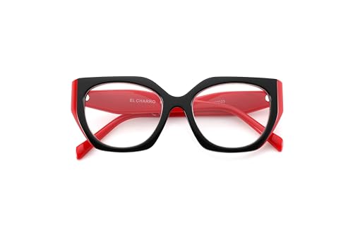 CHARRO Uni Panama Reading Glasses, Schwarz-Rot, 2.5 von CHARRO