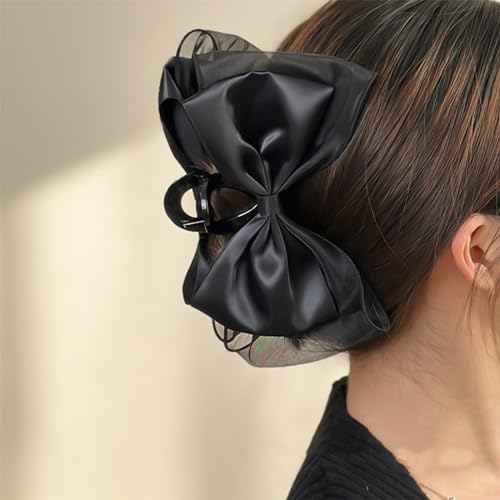 CHARS Haarspangen mit großer Schleife Chiffon Tüll Schleifen Hair Bow Große Haarclips Weicher Seidiger Haarspangen aus Französischem Stoff für Damen Mädchen Frauen von CHARS