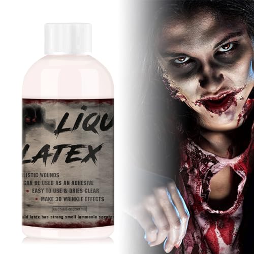 CHASPA 200ML Latexmilch Schminke für Halloween Makeup, Zombie, Flüssig latex für horror Narben Wunden, FX Schminkset - Light Flesh von CHASPA