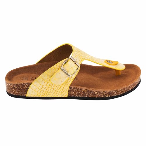 CHATTAWAK Damen 11zeldacrocoyellow 39 Hausschuh, Kroko-Gelb, EU von CHATTAWAK