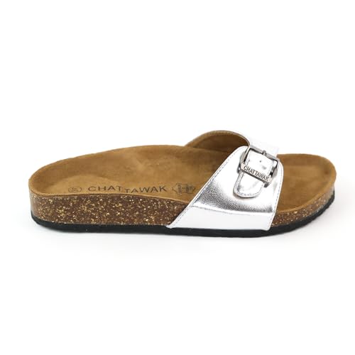 CHATTAWAK Damen 15opalineargent37 Hausschuh, grau, 37 EU von CHATTAWAK
