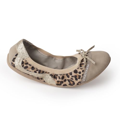 CHATTAWAK Damen 15PUERTOLEOPARD36 Ballerinas, Beige, 36 EU von CHATTAWAK