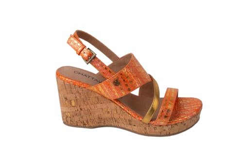 CHATTAWAK Damen 15colomaorange38 Sandale mit Absatz, Orange, 38 EU von CHATTAWAK