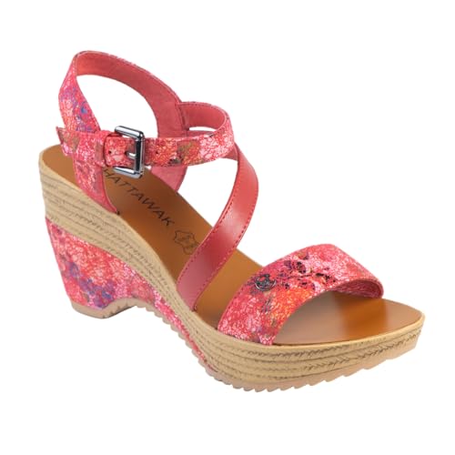 CHATTAWAK Damen 18HMAELROT39 Sandale mit Absatz, Rot, 39 EU von CHATTAWAK