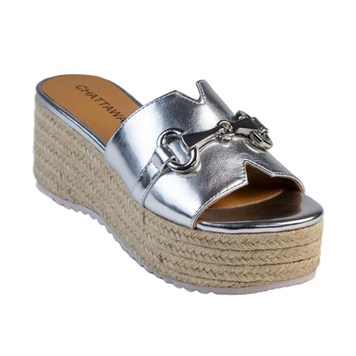 CHATTAWAK Damen 18hchloesilber 36 Sandale mit Absatz, Silber, EU von CHATTAWAK