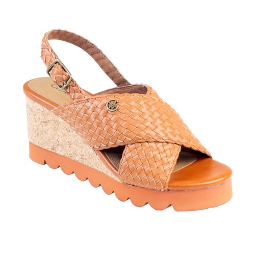 CHATTAWAK Damen 18hfinacamel36 Sandale mit Absatz, Camel, 37 EU von CHATTAWAK