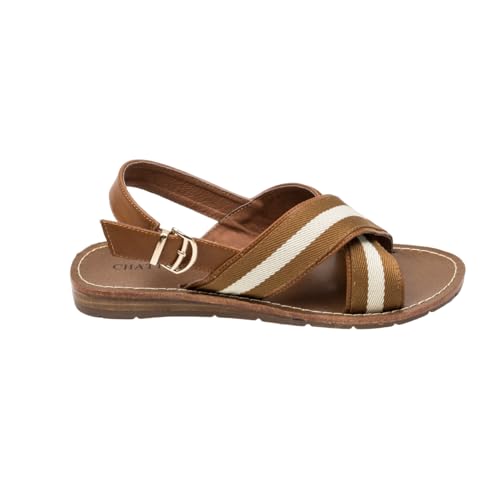 CHATTAWAK Damen 7tiffanycamel37 Sandale, Camel, 37 EU Schmal von CHATTAWAK