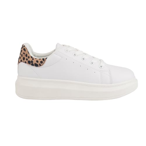 CHATTAWAK Damen 9BRIVABLANCLEOPARD36 Sneaker, Blanc/Leopard, 36 EU von CHATTAWAK