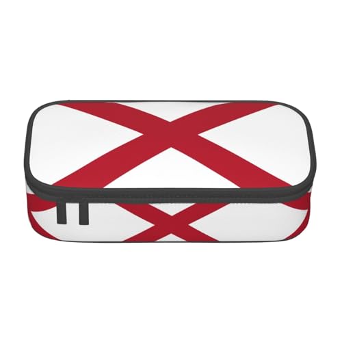 Alabama Federmäppchen mit Staatsflagge, großes Fassungsvermögen, Schreibwaren-Aufbewahrungstasche mit Reißverschluss, für Jungen, Mädchen, Studenten, Schule, Schwarz , Einheitsgröße, Koffer von CHAbu