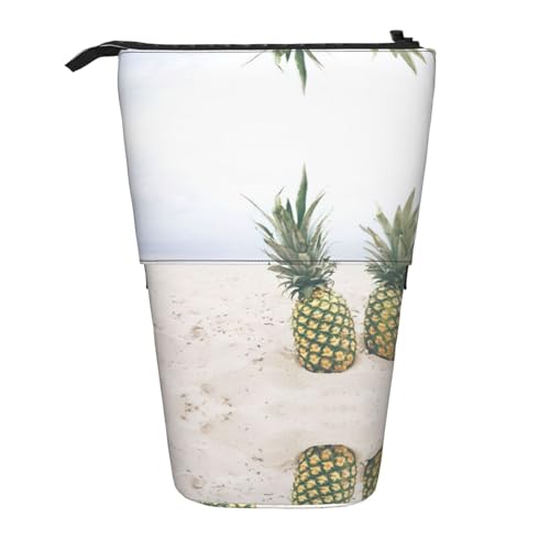Ananas am Sommer Strand Stehende Teleskop-Bleistifttasche Oxford-Tuch Tasche tragbar für Jungen Mädchen Teenager Studenten Büro, Schwarz , Einheitsgröße Ananas am Sommer Strand Stehende Teleskop-Bleistifttasche Oxford-Tuch Tasche tragbar für Jungen Mädchen Teenager Studenten Büro, Schwarz , Einheitsgröße von CHAbu