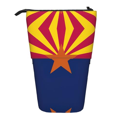 Arizona Staatsflagge, stehendes Teleskop-Federmäppchen, Oxford-Stoff, tragbar, für Jungen, Mädchen, Teenager, Studenten, Büro, Schwarz , Einheitsgröße von CHAbu