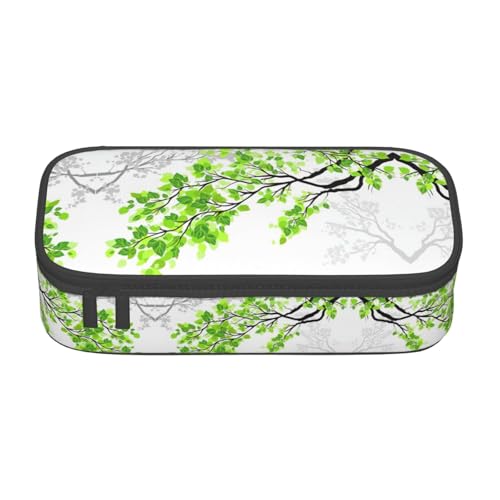Erfrischende Blätter-Federmäppchen, große Kapazität, Schreibwaren-Aufbewahrungstasche mit Reißverschluss, für Jungen, Mädchen, Studenten, Schule, Schwarz , Einheitsgröße, Koffer von CHAbu