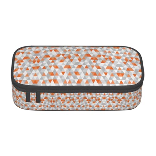 Federmäppchen mit Dreiecksmuster, großes Fassungsvermögen, Schreibwaren-Aufbewahrungstasche mit Reißverschluss, Jungen, Mädchen, Studenten, Schule, Schwarz , Einheitsgröße, Koffer von CHAbu