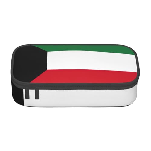 Federmäppchen mit Kuwait-Flagge, großes Fassungsvermögen, Schreibwaren-Aufbewahrungstasche mit Reißverschluss, für Jungen, Mädchen, Studenten, Schule, Schwarz , Einheitsgröße, Koffer von CHAbu