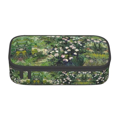 Federmäppchen mit Rosen-Aufdruck, großes Fassungsvermögen, Schreibwaren-Aufbewahrungstasche mit Reißverschluss, für Jungen, Mädchen, Studenten, Schule, Schwarz , Einheitsgröße, Koffer von CHAbu