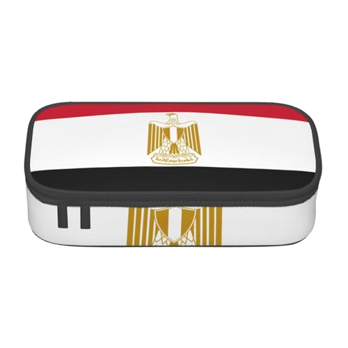 Federmäppchen mit ägyptischer Flagge, großes Fassungsvermögen, Schreibwaren-Aufbewahrungstasche mit Reißverschluss, für Jungen und Mädchen, Schwarz , Einheitsgröße, Koffer von CHAbu